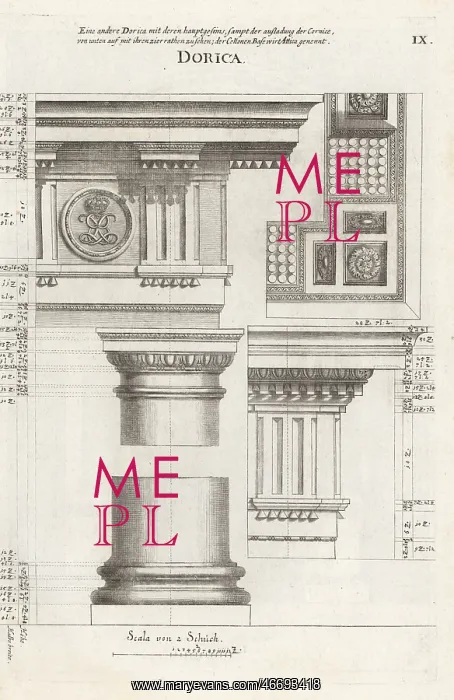  : Doric order column with entablature