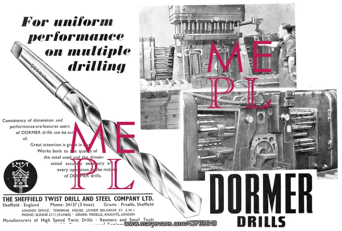 : Dormer Driils, Reamers & Machine Tools 1952 : Dormer Driils, Reamers & Machine Tools 1952