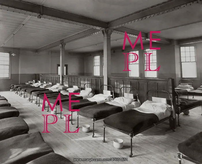 : Dormitory at St Marylebone Workhouse, London : Dormitory at St Marylebone Workhouse, London