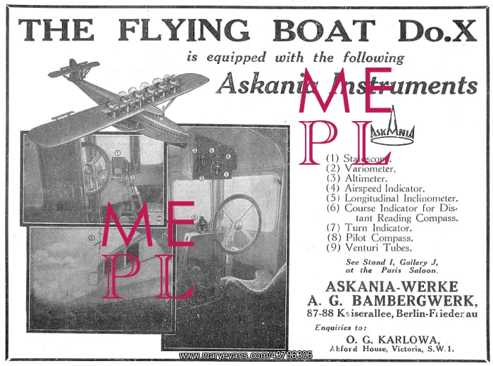 : The Dornier Do.X Is Equipped With Askania Flight Instruments : The Dornier Do.X Is Equipped With Askania Flight Instruments