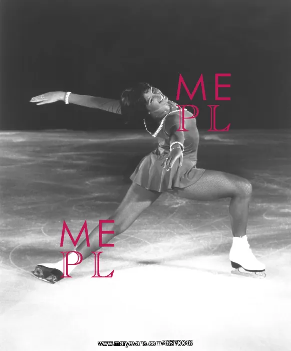  : Dorothy Hamill, star skater, performs a Ina Bauer