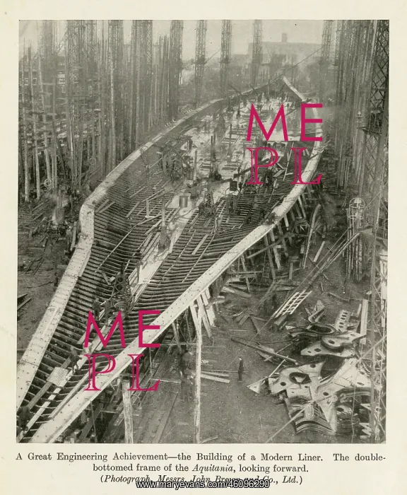: Double-bottomed frame of the Aquitania : Double-bottomed frame of the Aquitania