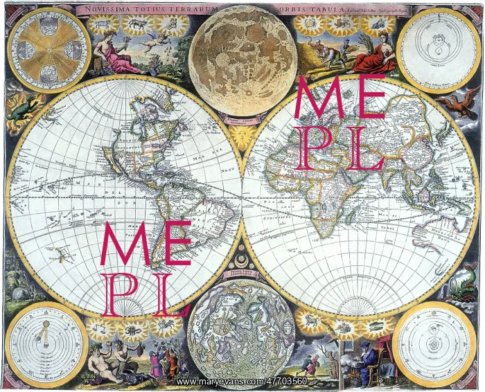: Double Hemisphere Map 1673 : Double Hemisphere Map 1673
