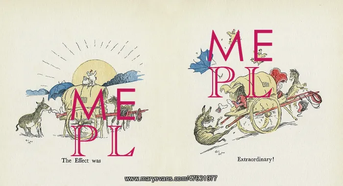 : Double page illustration, Mrs Tickler's Caravan : Double page illustration, Mrs Tickler's Caravan
