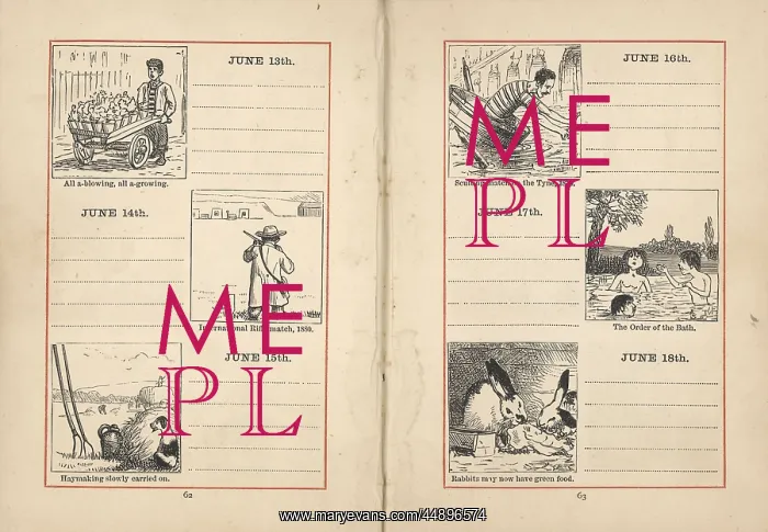  : Double page spread in a diary for 13-18 June