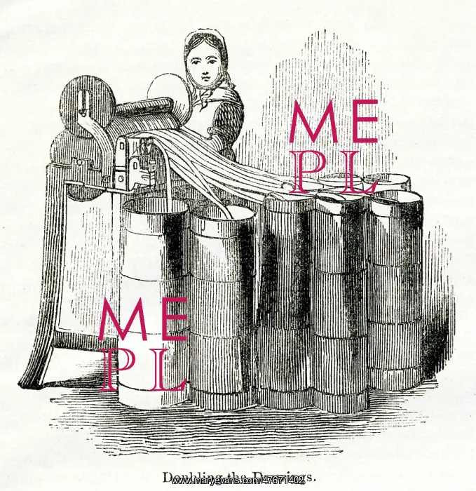 : Doubling the drawings in a Yorkshire flax mill : Doubling the drawings in a Yorkshire flax mill