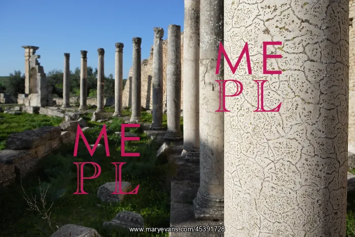 : Dougga. View from the side of Columns in the Temple of Juno Caelestis : Dougga. View from the side of Columns in the Temple of Juno Caelestis