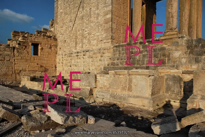  : Dougga. Low angle view of the Temple of Massinissa