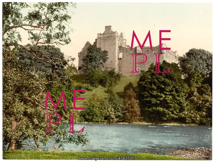 : Doune Castle from the Teith, Scotland : Doune Castle from the Teith, Scotland