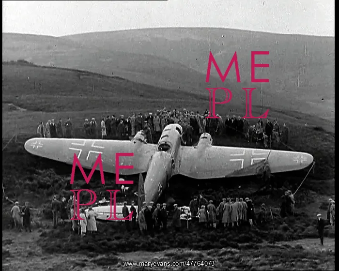 : A Downed German Airforce Bomber Lying in a : A Downed German Airforce Bomber Lying in a
