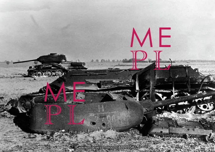 : Downed Soviet T-34 in East Prussia, 1944 : Downed Soviet T-34 in East Prussia, 1944