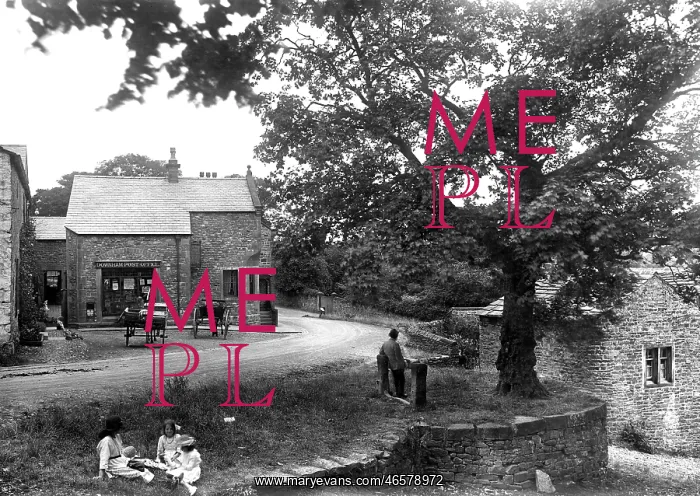  : Downham, Post Office and Old Stocks 1921