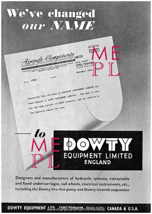 : Dowty Change Of Name Notification : Dowty Change Of Name Notification