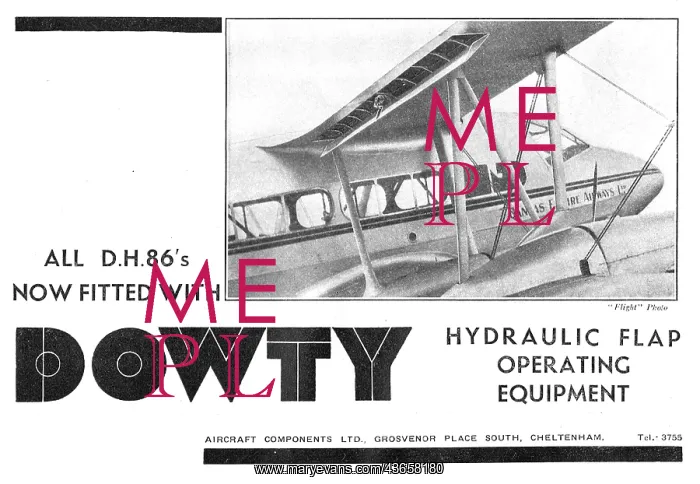: Dowty Hydraulic Flaps For The DH86 : Dowty Hydraulic Flaps For The DH86