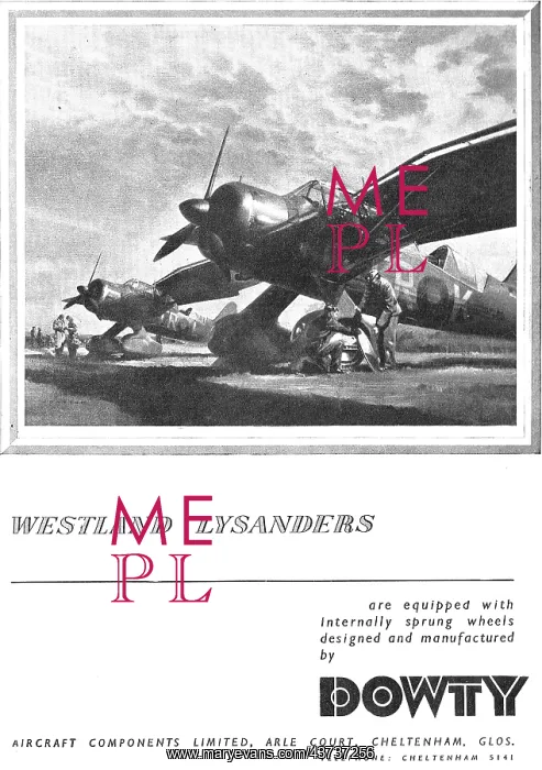 : Dowty Internally Sprung Aircraft Wheels - Lysander : Dowty Internally Sprung Aircraft Wheels - Lysander