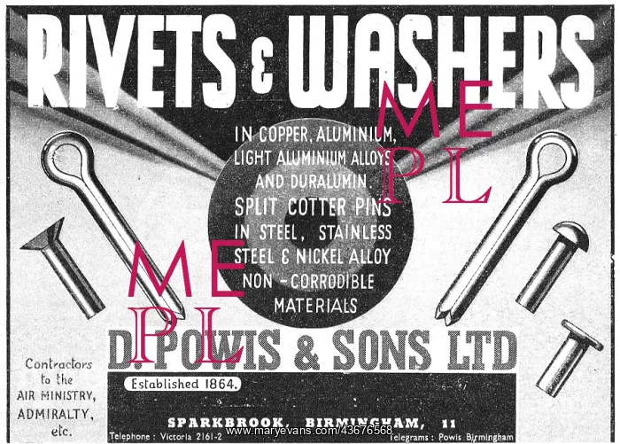 : D.Powis Rivets & Washers. AGS Parts : D.Powis Rivets & Washers. AGS Parts