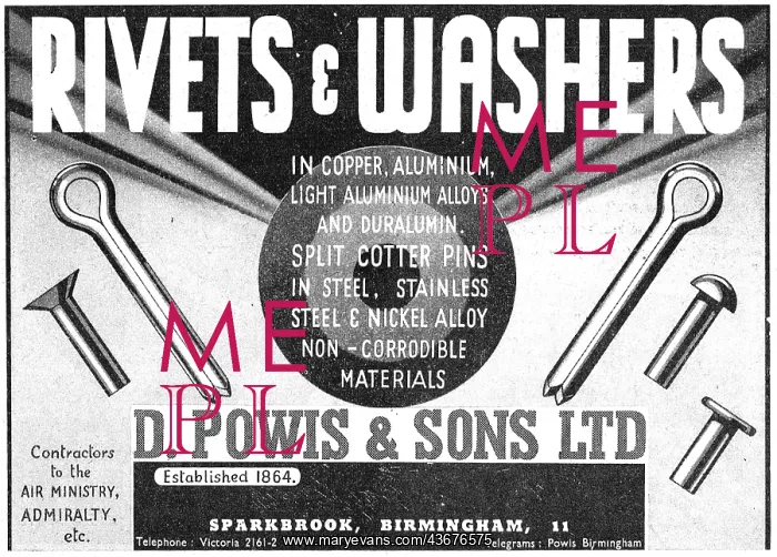 : D.Powis Rivets, Washers & AGS Parts : D.Powis Rivets, Washers & AGS Parts