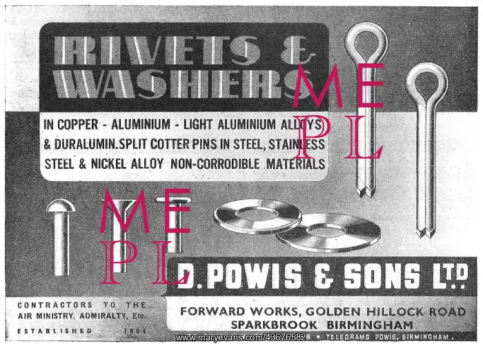 : D.Powis Rivets, Washers & AGS Parts : D.Powis Rivets, Washers & AGS Parts