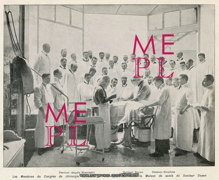 : Dr Doyen performs medical operation on a patient, 1908 : Dr Doyen performs medical operation on a patient, 1908
