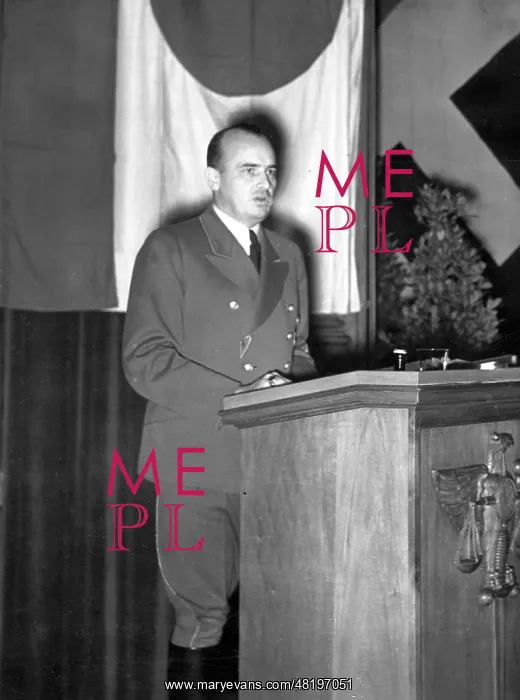 : Dr. Hans Frank during a speech in Berlin, 1941 : Dr. Hans Frank during a speech in Berlin, 1941