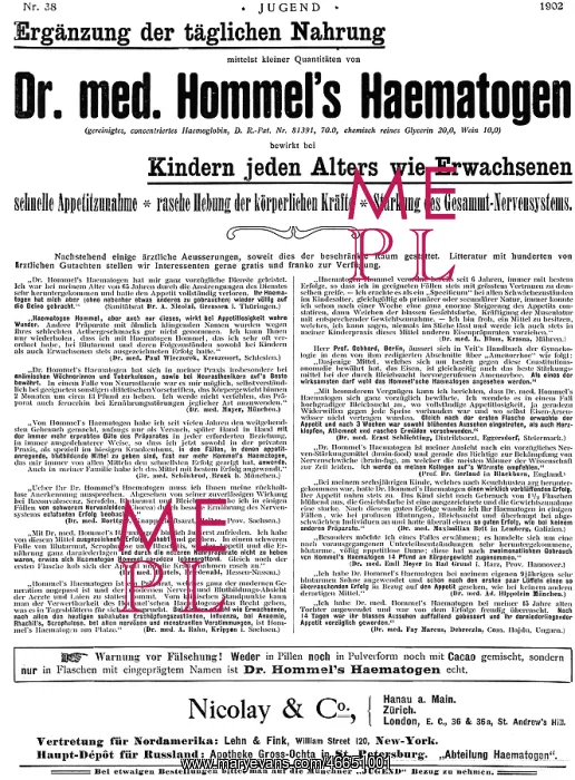 : Dr. Hommel's advert : Dr. Hommel's advert