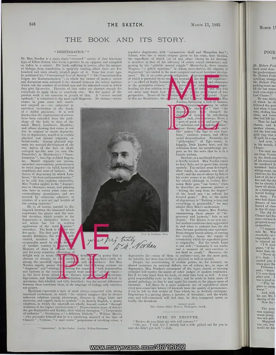 : Dr Max Nordau, author, autograph portrait : Dr Max Nordau, author, autograph portrait