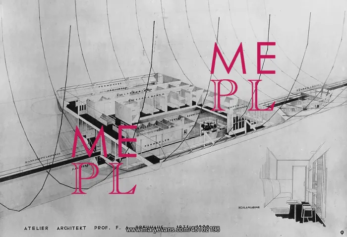 : Draft of the passenger's sleepers of the LZ 129 Hindenburg : Draft of the passenger's sleepers of the LZ 129 Hindenburg