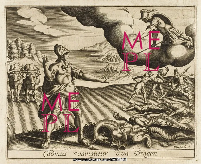 : DRAGON KILLED BY CADMUS : DRAGON KILLED BY CADMUS