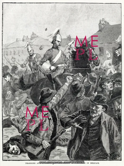 : Dragoons and Highlanders, Rioters in Belfast 1872 : Dragoons and Highlanders, Rioters in Belfast 1872