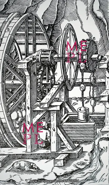  : Draining a mine using a series of suction pumps