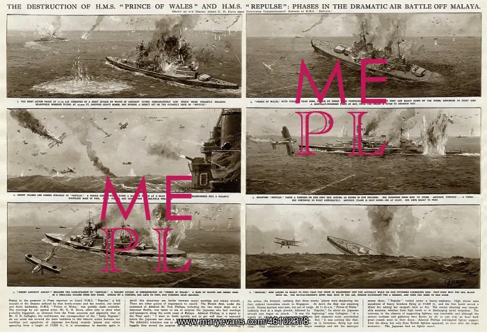 : Dramatic air battle off Malaya by G. H. Davis : Dramatic air battle off Malaya by G. H. Davis