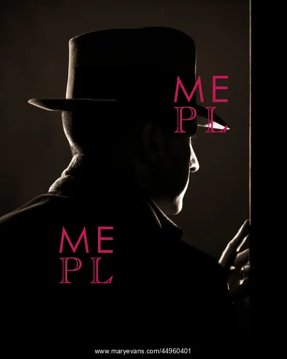 : Dramatic Rear Profile of Man in Fedora Peeking : Dramatic Rear Profile of Man in Fedora Peeking