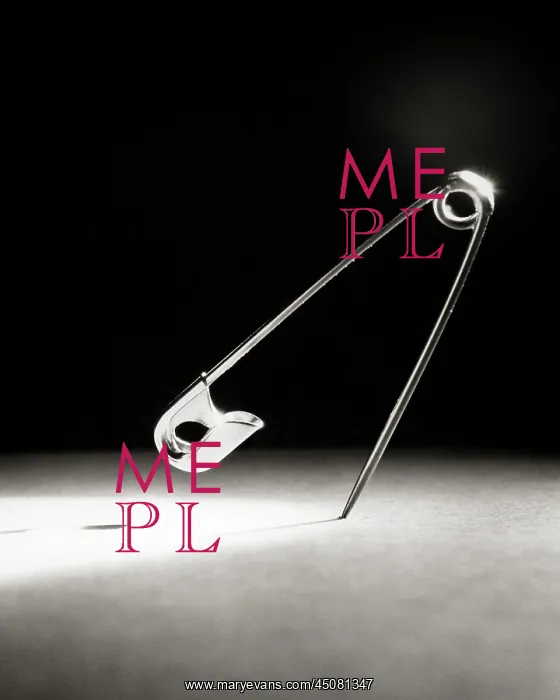 : Dramatically Displayed Typical Open Metal Single Safety Pin : Dramatically Displayed Typical Open Metal Single Safety Pin