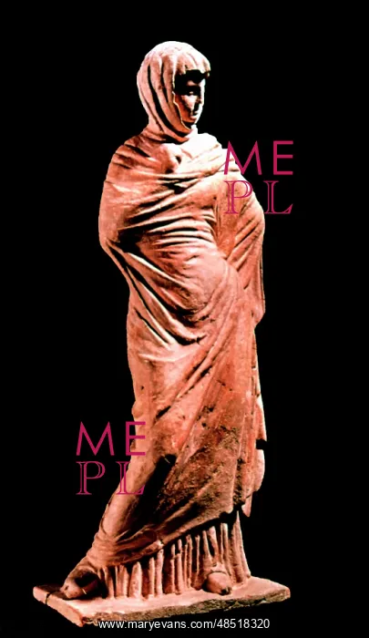 : Draped woman wearing a himation robe. Greek, Hellenistic : Draped woman wearing a himation robe. Greek, Hellenistic