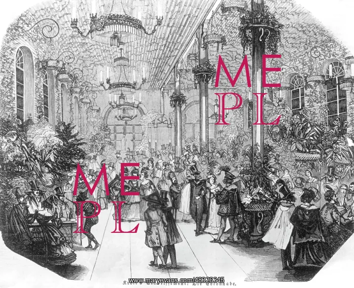 : Drawing of a ball society in the Kroll Opera : Drawing of a ball society in the Kroll Opera