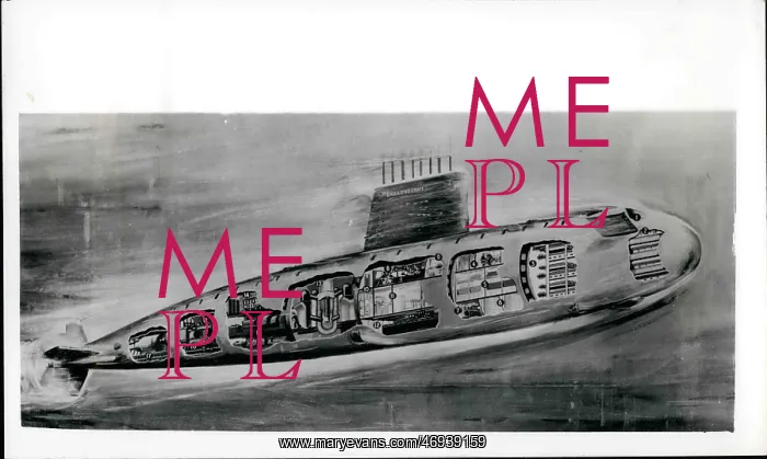 : Drawing of Britain's first nuclear submarine : Drawing of Britain's first nuclear submarine