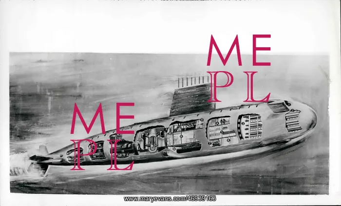 : Drawing of Britain's first nuclear submarine : Drawing of Britain's first nuclear submarine