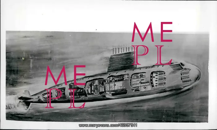 : Drawing of Britain's first nuclear submarine : Drawing of Britain's first nuclear submarine