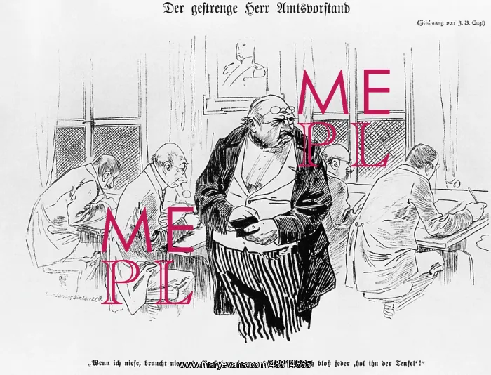: Drawing of a German office, 1902 : Drawing of a German office, 1902