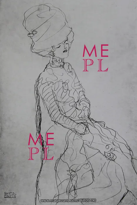 : Drawing by Gustav Klimt : Drawing by Gustav Klimt