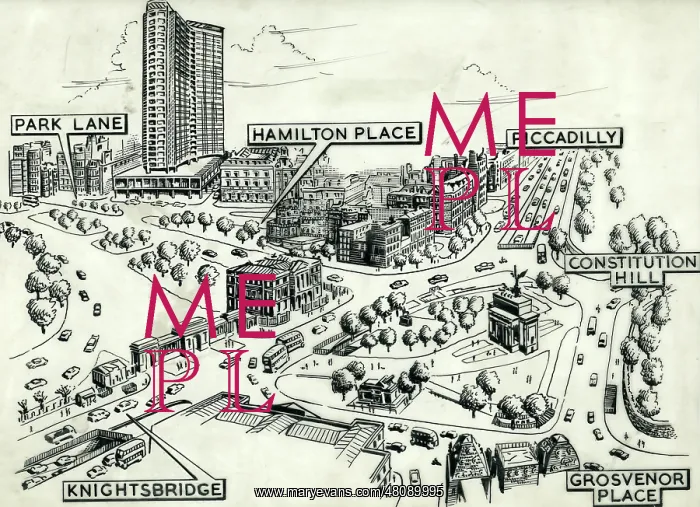 : Drawing of Hyde Park Corner after 1963 : Drawing of Hyde Park Corner after 1963