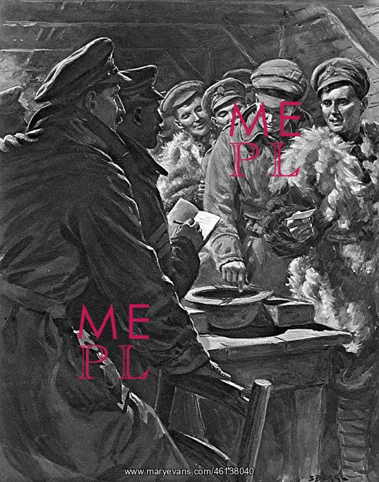 : Drawing Lots for Christmas Leave, WW1 : Drawing Lots for Christmas Leave, WW1