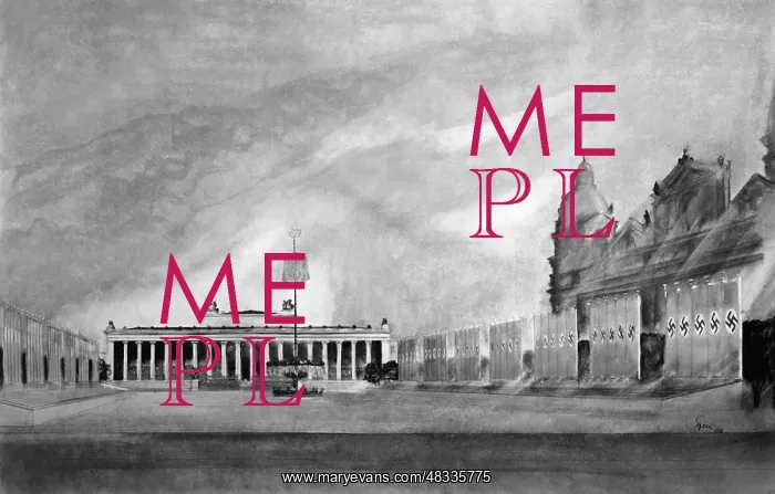 : Drawing of the Lustgarten by Albert Speer, 1936 : Drawing of the Lustgarten by Albert Speer, 1936