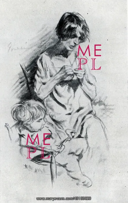 : Drawing of a Mother and Child : Drawing of a Mother and Child