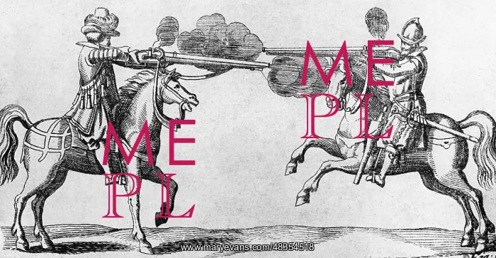 : Drawing of mounted arquebusiers, 17. century : Drawing of mounted arquebusiers, 17. century