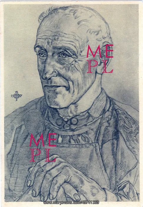 : Drawing of an Old Peasant from Bavaria by Willrich : Drawing of an Old Peasant from Bavaria by Willrich