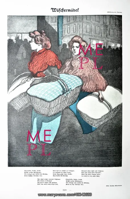 : Drawing for the poem Waeschermaedel - The : Drawing for the poem Waeschermaedel - The