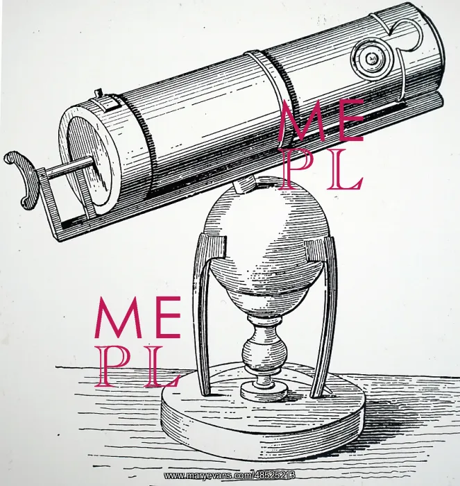 : Drawing of the reflecting telescope used by Isaac : Drawing of the reflecting telescope used by Isaac