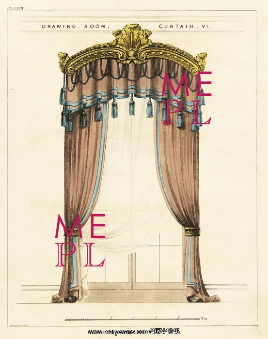 : Drawing room curtains, Regency style : Drawing room curtains, Regency style