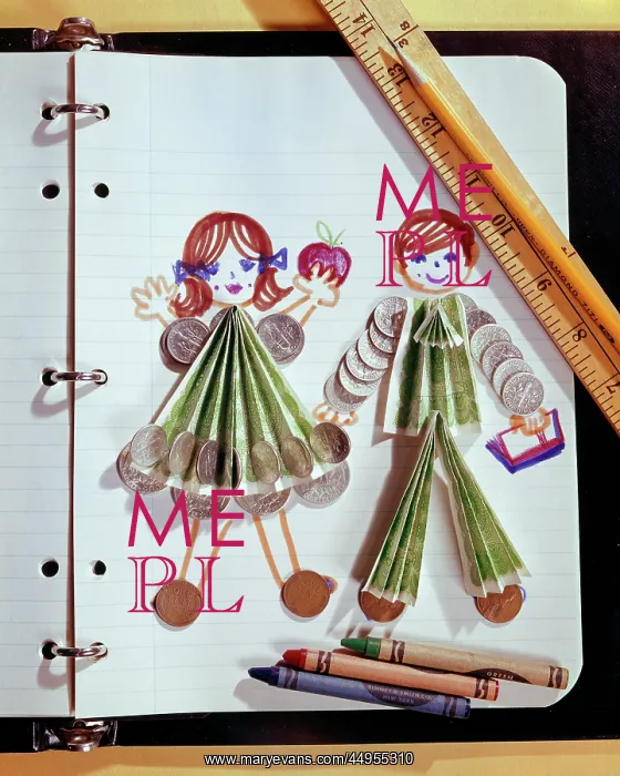 : Drawing of School Boy Girl in Notebook with Clothes : Drawing of School Boy Girl in Notebook with Clothes